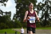 5 September 2020; Matthew Glennon of Mullingar Harriers AC, Weath, celebrates winning the Junior Men's 5k Walk event during the Irish Life Health National Junior Track and Field Championships at Morton Stadium in Santry, Dublin. Photo by Sam Barnes/Sportsfile