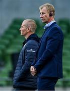 4 September 2020; Leinster head coach Leo Cullen, right, and Leinster senior coach Stuart Lancaster ahead of the Guinness PRO14 Semi-Final match between Leinster and Munster at the Aviva Stadium in Dublin. Photo by Ramsey Cardy/Sportsfile
