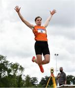 5 September 2020; Joseph McEvoy of Nenagh Olympic AC, Tipperary, on his way to winning the Junior Men's Long Jump during the Irish Life Health National Junior Track and Field Championships at Morton Stadium in Santry, Dublin. Photo by Sam Barnes/Sportsfile