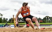 5 September 2020; Joseph McEvoy of Nenagh Olympic AC, Tipperary, on his way to winning the Junior Men's Long Jump during the Irish Life Health National Junior Track and Field Championships at Morton Stadium in Santry, Dublin. Photo by Sam Barnes/Sportsfile