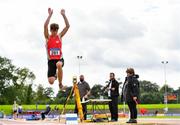 5 September 2020; Joshua Knox of City of Lisburn AC, Down, competing in the Junior Men's Long Jump event during the Irish Life Health National Junior Track and Field Championships at Morton Stadium in Santry, Dublin. Photo by Sam Barnes/Sportsfile