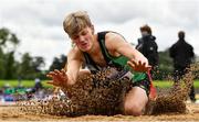 5 September 2020; Jonathan Cochrane of Ballymena and Antrim AC, competing in the Junior Men's Long Jump event during the Irish Life Health National Junior Track and Field Championships at Morton Stadium in Santry, Dublin. Photo by Sam Barnes/Sportsfile