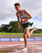 5 September 2020; James Hyland of Raheny Shamrock AC, Dublin, on his way to winning the Junior Men's 3000m Steeplechase event during the Irish Life Health National Junior Track and Field Championships at Morton Stadium in Santry, Dublin. Photo by Sam Barnes/Sportsfile