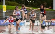 5 September 2020; Kirsten Monaghan of St Coca's AC, Kildare, second from left, leads the field whilst competing in the Junior Women's 3000m Steeplechase event during the Irish Life Health National Junior Track and Field Championships at Morton Stadium in Santry, Dublin. Photo by Sam Barnes/Sportsfile