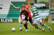 5 September 2020; Anthony Breslin of Bohemians in action against Graham Burke, left, and Ronan Finn of Shamrock Rovers during the SSE Airtricity League Premier Division match between Shamrock Rovers and Bohemians at Tallaght Stadium in Dublin. Photo by Seb Daly/Sportsfile