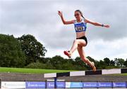 5 September 2020; Dearbhail Cuddy of Tullamore Harriers AC, Offaly, competing in the Junior Women's 3000m Steeplechase event during the Irish Life Health National Junior Track and Field Championships at Morton Stadium in Santry, Dublin. Photo by Sam Barnes/Sportsfile