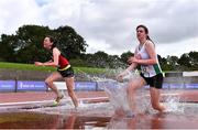 5 September 2020; Kirsten Monaghan of St Coca's AC, Kildare, right, and Ciara Dolan of Menapians AC, Wexford, competing in the Junior Women's 3000m Steeplechase event during the Irish Life Health National Junior Track and Field Championships at Morton Stadium in Santry, Dublin. Photo by Sam Barnes/Sportsfile