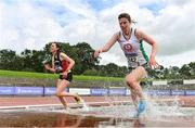 5 September 2020; Kirsten Monaghan of St Coca's AC, Kildare, right, and Ciara Dolan of Menapians AC, Wexford, competing in the Junior Women's 3000m Steeplechase event during the Irish Life Health National Junior Track and Field Championships at Morton Stadium in Santry, Dublin. Photo by Sam Barnes/Sportsfile