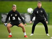 5 September 2020; Republic of Ireland coach Damien Duff, right, and Aaron Connolly during a Republic of Ireland training session at FAI National Training Centre in Abbotstown, Dublin. Photo by Stephen McCarthy/Sportsfile