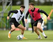5 September 2020; Dara O'Shea and Robbie Brady, left, during a Republic of Ireland training session at FAI National Training Centre in Abbotstown, Dublin. Photo by Stephen McCarthy/Sportsfile