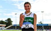 5 September 2020; U23 Women's Walk gold medallist, Sarah Constant of Carraig-Na-Bhfear AC, Cork, during the Irish Life Health National Junior Track and Field Championships at Morton Stadium in Santry, Dublin. Photo by Sam Barnes/Sportsfile