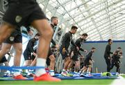 5 September 2020; Players during an activation session prior to a Republic of Ireland training session at the Sport Ireland National Indoor Arena in Dublin. Photo by Stephen McCarthy/Sportsfile