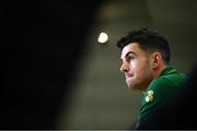 5 September 2020; John Egan during a Republic of Ireland press conference at the FAI Headquarters in Abbotstown, Dublin. Photo by Stephen McCarthy/Sportsfile