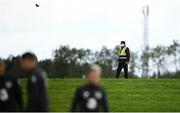 5 September 2020; Security during a Republic of Ireland training session at the FAI National Training Centre in Abbotstown, Dublin. Photo by Stephen McCarthy/Sportsfile