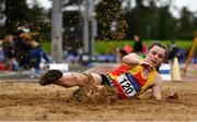 5 September 2020; Jennifer Hanrahan of Tallaght AC, Dublin, competing in the Junior Women's Long Jump event during the Irish Life Health National Junior Track and Field Championships at Morton Stadium in Santry, Dublin. Photo by Sam Barnes/Sportsfile