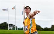 5 September 2020; Conor Cusack of Lake District Athletics, Mayo, on his way to winning the Junior Men's Javelin event during the Irish Life Health National Junior Track and Field Championships at Morton Stadium in Santry, Dublin. Photo by Sam Barnes/Sportsfile