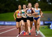 5 September 2020; Aimee Hayde of Newport AC, Tipperary, centre, leads the field on her way to winning the Junior Women's 1500m event during the Irish Life Health National Junior Track and Field Championships at Morton Stadium in Santry, Dublin. Photo by Sam Barnes/Sportsfile