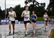 5 September 2020; Oisin Davis of Craughwell AC, centre, and Patrick Noonan of Craughwell AC, Galway, competing in the Junior Men's 1500m event during the Irish Life Health National Junior Track and Field Championships at Morton Stadium in Santry, Dublin. Photo by Sam Barnes/Sportsfile