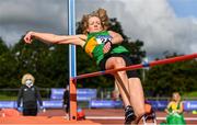 6 September 2020; Sinead Tynan of Moyne AC, Tipperary, competing in the F50 Women's High Jump event during the Irish Life Health National Masters Track and Field Championships at Morton Stadium in Santry, Dublin. Photo by Sam Barnes/Sportsfile