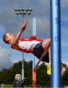 6 September 2020; Martin Curley of Ennis Track AC, Meath, competing in the M40 Men's High Jump event during the Irish Life Health National Masters Track and Field Championships at Morton Stadium in Santry, Dublin. Photo by Sam Barnes/Sportsfile