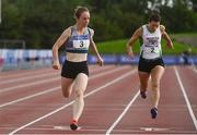 6 September 2020; Avril Dillon of Dundrum South Dublin AC, crosses the line to win the W40 Women's 100m event during the Irish Life Health National Masters Track and Field Championships at Morton Stadium in Santry, Dublin. Photo by Sam Barnes/Sportsfile