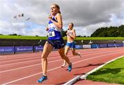 6 September 2020; Catriona Devine of Finn Valley AC, Donegal, left, and Jackie Carty of Kilmore AC, Wexford, competing in the F45 Women's 1500m event during the Irish Life Health National Masters Track and Field Championships at Morton Stadium in Santry, Dublin. Photo by Sam Barnes/Sportsfile