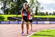 6 September 2020; Martin Kelly of Menapians AC, Wexford, competing in the M65 Men's 1500m event during the Irish Life Health National Masters Track and Field Championships at Morton Stadium in Santry, Dublin. Photo by Sam Barnes/Sportsfile