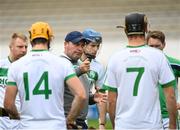 6 September 2020; Ballyhale Shamrocks manager James O'Connor speaks to his players prior to the Kilkenny County Senior Hurling Championship Quarter-Final match between Clara and Ballyhale Shamrocks at UPMC Nowlan Park in Kilkenny. Photo by Harry Murphy/Sportsfile