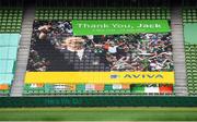 6 September 2020; A view of banners prior to the UEFA Nations League B match between Republic of Ireland and Finland at the Aviva Stadium in Dublin. Photo by Seb Daly/Sportsfile