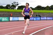 6 September 2020; Anne Gilshinan of Slaney Olympic AC, Antrim, competing in the F55 Women's 3000m  event during the Irish Life Health National Masters Track and Field Championships at Morton Stadium in Santry, Dublin. Photo by Sam Barnes/Sportsfile