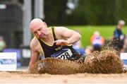 6 September 2020; Fabian Mcnamee of Omagh Harriers, Tyrone, competing in the M40 Men's Long Jump event during the Irish Life Health National Masters Track and Field Championships at Morton Stadium in Santry, Dublin. Photo by Sam Barnes/Sportsfile