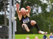 6 September 2020; Fabian Mcnamee of Omagh Harriers, Tyrone, competing in the M40 Men's Long Jump event during the Irish Life Health National Masters Track and Field Championships at Morton Stadium in Santry, Dublin. Photo by Sam Barnes/Sportsfile