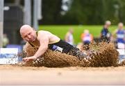 6 September 2020; Fabian Mcnamee of Omagh Harriers, Tyrone, competing in the M40 Men's Long Jump event during the Irish Life Health National Masters Track and Field Championships at Morton Stadium in Santry, Dublin. Photo by Sam Barnes/Sportsfile