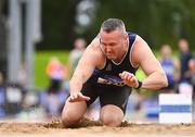 6 September 2020; Richard Phelan of Carrick-on-Suir AC, Waterford, competing in the M35 Men's Long Jump event during the Irish Life Health National Masters Track and Field Championships at Morton Stadium in Santry, Dublin. Photo by Sam Barnes/Sportsfile