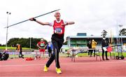 6 September 2020; Frank Stewart of City of Derry AC Spartans, Derry, competing in the M80 Men's Javelin event during the Irish Life Health National Masters Track and Field Championships at Morton Stadium in Santry, Dublin. Photo by Sam Barnes/Sportsfile