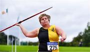 6 September 2020; Karen Nugent of Kilkenny City Harriers AC, competing in the F50 Women's Javelin event during the Irish Life Health National Masters Track and Field Championships at Morton Stadium in Santry, Dublin. Photo by Sam Barnes/Sportsfile