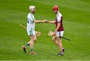 6 September 2020; Colin Fennelly of Ballyhale Shamrocks and Martin O'Connell of Clara fist bump following the Kilkenny County Senior Hurling Championship Quarter-Final match between Clara and Ballyhale Shamrocks at UPMC Nowlan Park in Kilkenny. Photo by Harry Murphy/Sportsfile