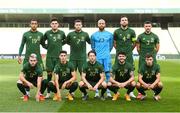 6 September 2020; The Republic of Ireland team, top row, from left, Adam Idah, John Egan, Matt Doherty, Darren Randolph, Shane Duffy and Enda Stevens. Bottom row, from left, Aaron Connolly, Callum O’Dowda, Harry Arter, Robbie Brady and Jayson Molumby line-up for the team photo ahead of the UEFA Nations League B match between Republic of Ireland and Finland at the Aviva Stadium in Dublin. Photo by Stephen McCarthy/Sportsfile