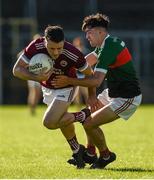 6 September 2020; Christopher McGuinness of Ballybay in action against Seamus Kindlon of Inniskeen during the Monaghan County Senior Football Championship Semi-Final between Ballybay Pearse Brothers and Inniskeen at St Tiernach's Park in Clones, Monaghan. Photo by Philip Fitzpatrick/Sportsfile