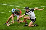 6 September 2020; David Hennessy of James Stephen's in action against Pádraig Dempsey of Mullinavat during the Kilkenny County Senior Hurling Championship Quarter-Final match between James Stephen's and Mullinavat at UPMC Nowlan Park in Kilkenny. Photo by Harry Murphy/Sportsfile