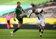6 September 2020; Adam Idah of Republic of Ireland in action against Leo Väisänen of Finland during the UEFA Nations League B match between Republic of Ireland and Finland at the Aviva Stadium in Dublin. Photo by Stephen McCarthy/Sportsfile