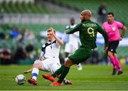 6 September 2020; David McGoldrick of Republic of Ireland sees his shot blocked by Juhani Ojala of Finland during the UEFA Nations League B match between Republic of Ireland and Finland at the Aviva Stadium in Dublin. Photo by Seb Daly/Sportsfile