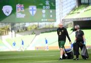 6 September 2020; Colum O’Neill, Republic of Ireland athletic therapist, left, and Dr Alan Byrne, Republic of Ireland team doctor, during the UEFA Nations League B match between Republic of Ireland and Finland at the Aviva Stadium in Dublin. Photo by Stephen McCarthy/Sportsfile
