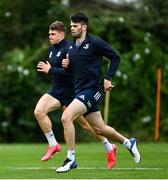 7 September 2020; Harry Byrne, right, and Garry Ringrose during Leinster Rugby squad training session at UCD in Dublin. Photo by Ramsey Cardy/Sportsfile