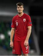 7 September 2020; Alexander Sørloth of Norway during the UEFA Nations League B match between Northern Ireland and Norway at the National Football Stadium at Windsor Park in Belfast. Photo by David Fitzgerald/Sportsfile