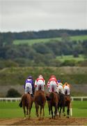 8 September 2020; Runners and riders go to post prior to the Lemongrass Fusion Citywest & Naas Maiden Hurdle at Punchestown Racecourse in Kildare. Photo by Seb Daly/Sportsfile