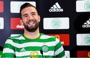 8 September 2020; Republic of Ireland's Shane Duffy during a press conference at Celtic Park in Glasgow, Scotland, where he was unveiled by Celtic after joining on loan from Brighton & Hove Albion. Photo by Ross Parker/Sportsfile