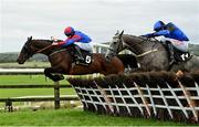 9 September 2020; Ellie Mac, left, with Rachael Blackmore up, jumps the last ahead of eventual second place Mister Fogpatches, with Danny Mullins up, on their way to winning the Conway Piling Handicap Hurdle at Punchestown Racecourse in Kildare. Photo by Seb Daly/Sportsfile