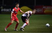 11 September 2020; Sean Hoare of Dundalk in action against Dayle Rooney of Shelbourne during the SSE Airtricity League Premier Division match between Dundalk and Shelbourne at Oriel Park in Dundalk, Louth. Photo by Ben McShane/Sportsfile