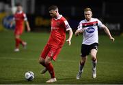 11 September 2020; Ciarán Kilduff of Shelbourne in action against Sean Hoare of Dundalk during the SSE Airtricity League Premier Division match between Dundalk and Shelbourne at Oriel Park in Dundalk, Louth. Photo by Ben McShane/Sportsfile